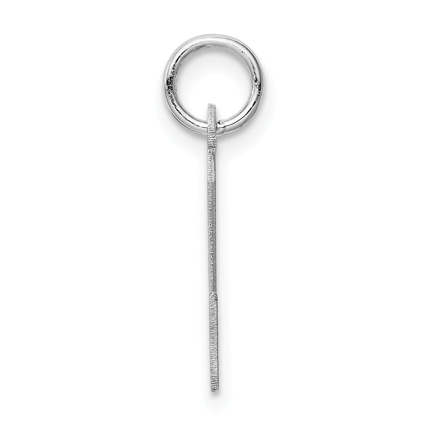Sterling Silver Rhodium-plated Initial Z Charm Elegant Medium Pendant