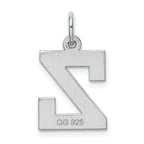 Sterling Silver Rhodium-plated Initial Z Charm Elegant Medium Pendant