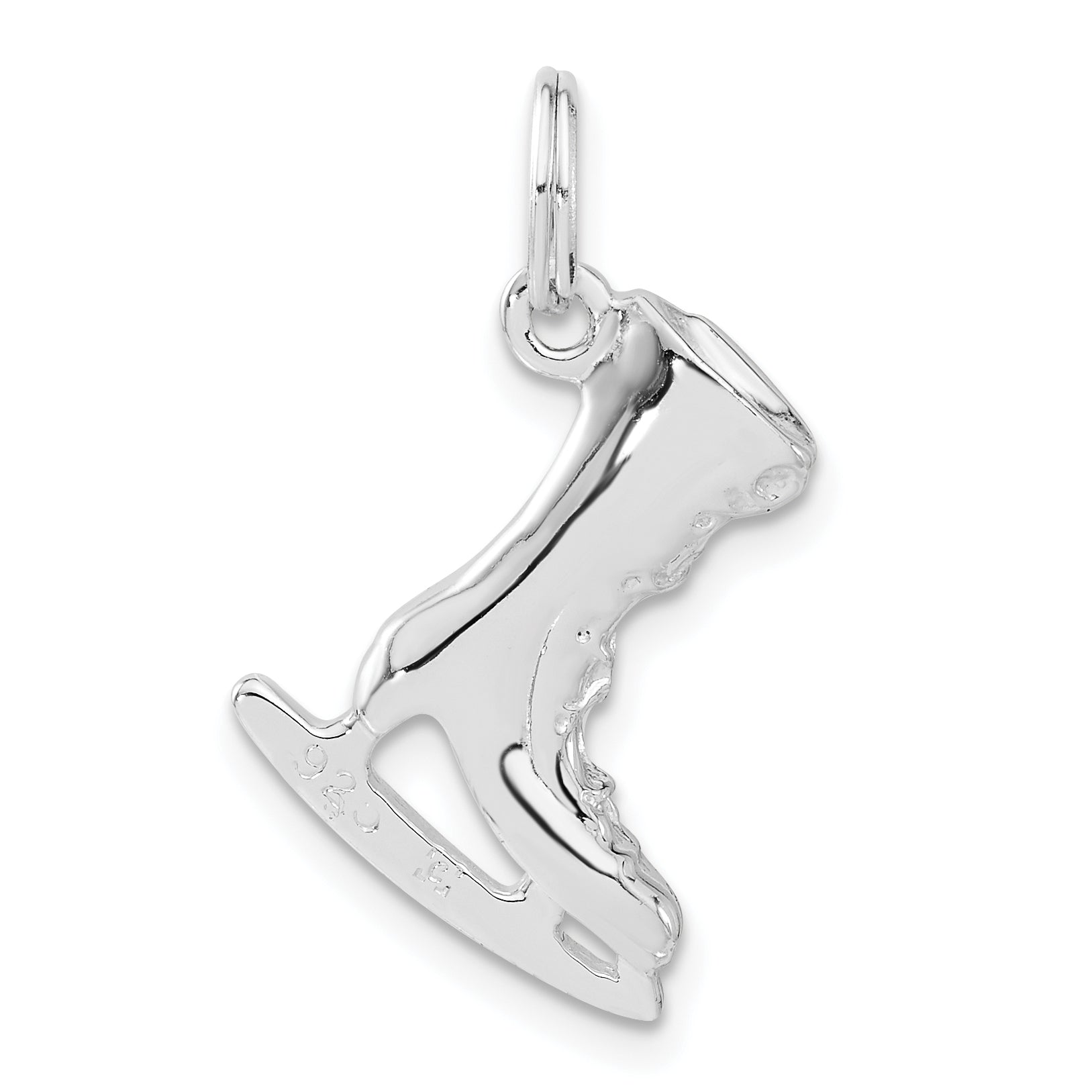 Sophia Jewelers Sterling Silver 3D Ice Skate Charm Polished Finish