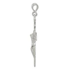 Sterling Silver 925 Polished Crucifix Pendant with Anti-Tarnish Finish