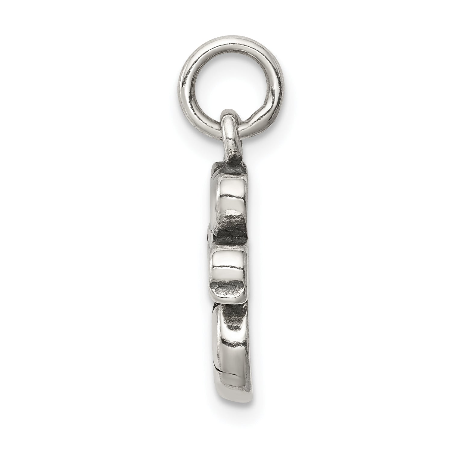 Sterling Silver 925 Soccer Charm with Polished Antique Finish Secondary image