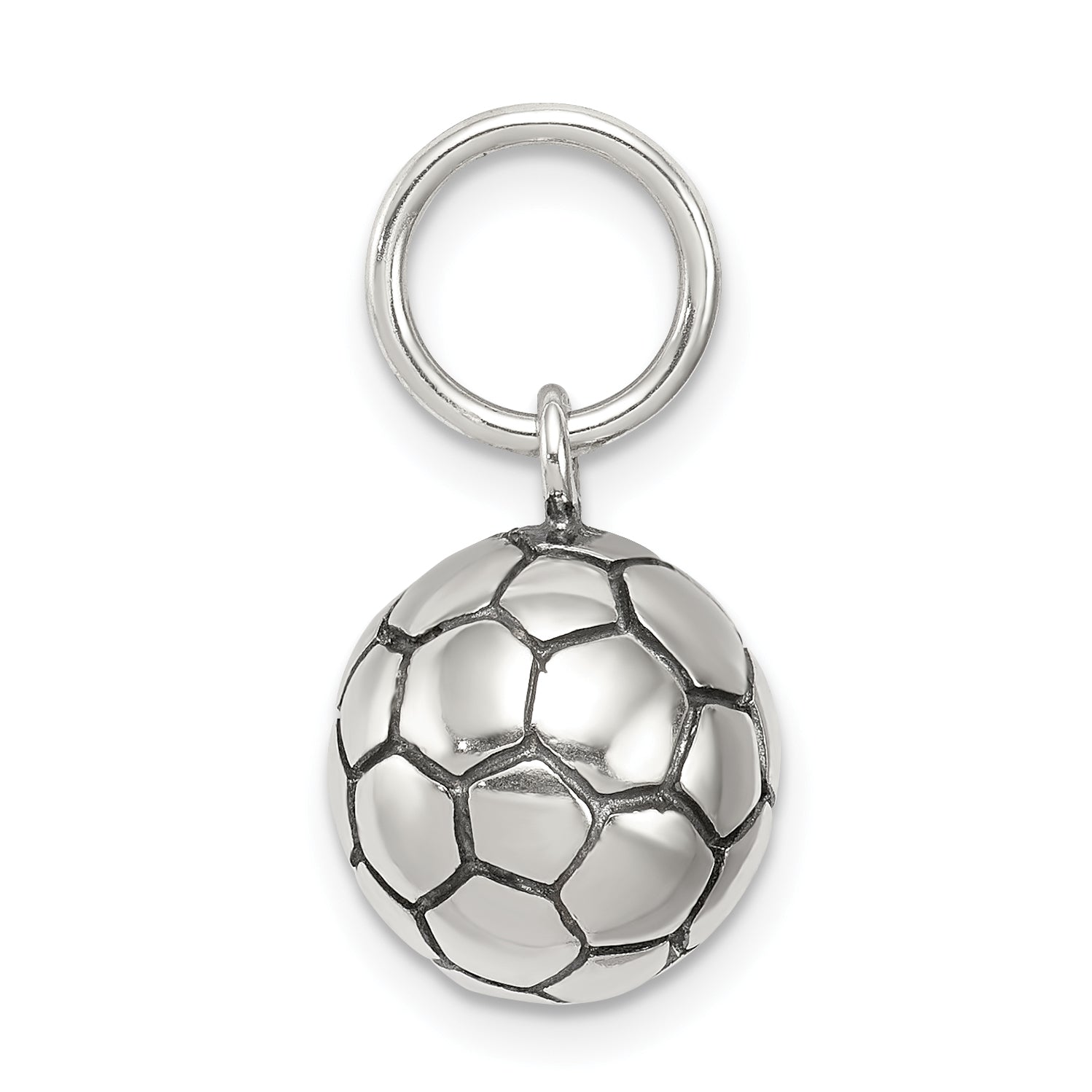Sterling Silver 925 Soccer Ball Charm Polished Vintage Style Secondary image