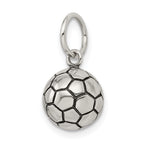Sterling Silver 925 Soccer Ball Charm Polished Vintage Style