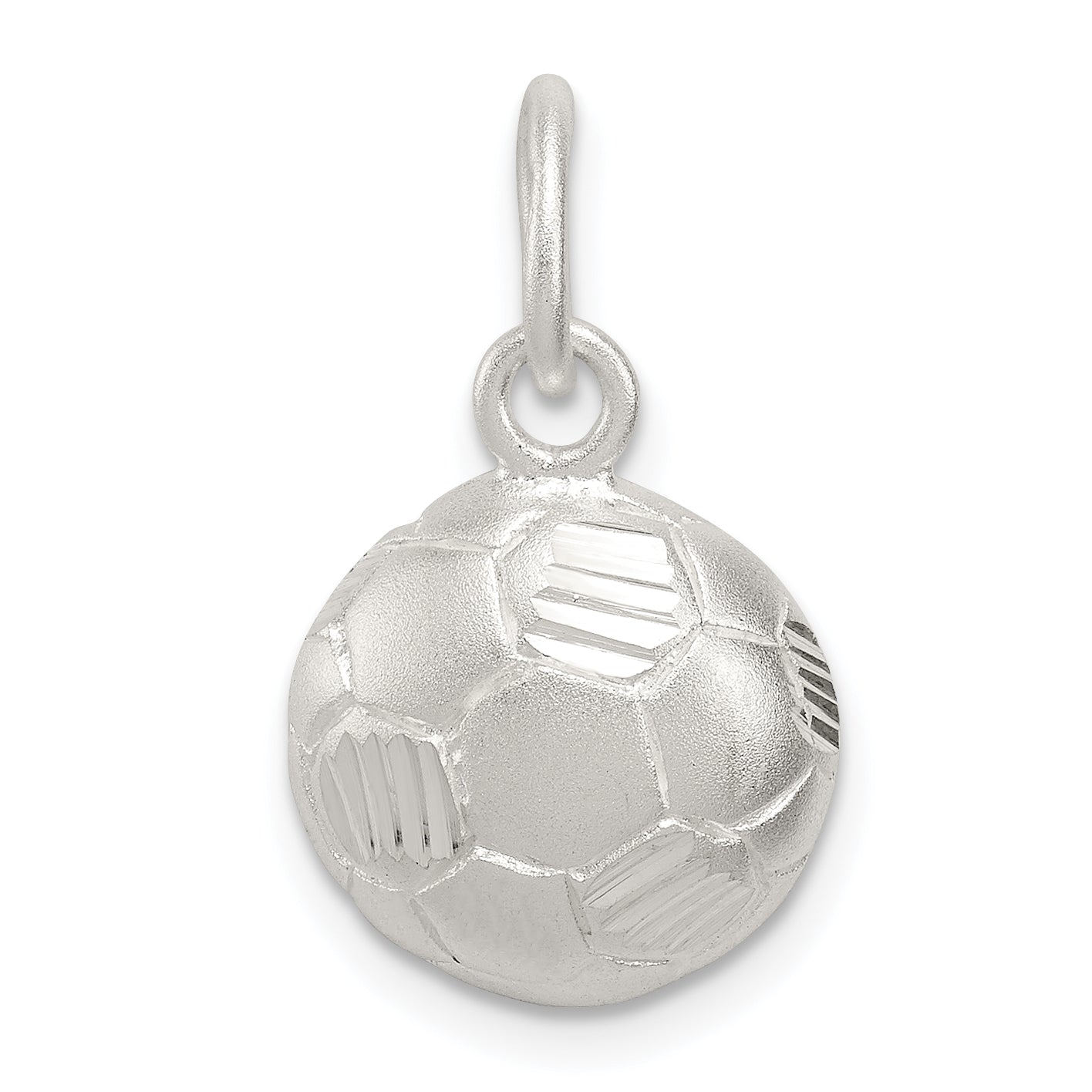 Sterling Silver Diamond Cut Soccer Ball Charm Main image
