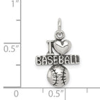 Sophia Jewelers Sterling Silver Antique Baseball Charm Polished Finish