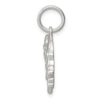 Sterling Silver 925 Skull Charm with Clear CZ Polished Finish