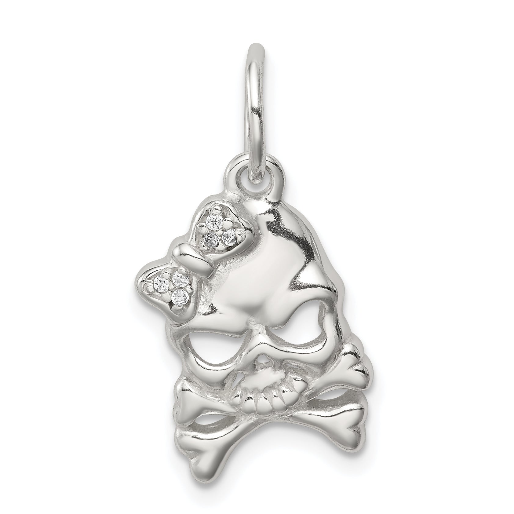 Sterling Silver CZ Skull Charm Main image