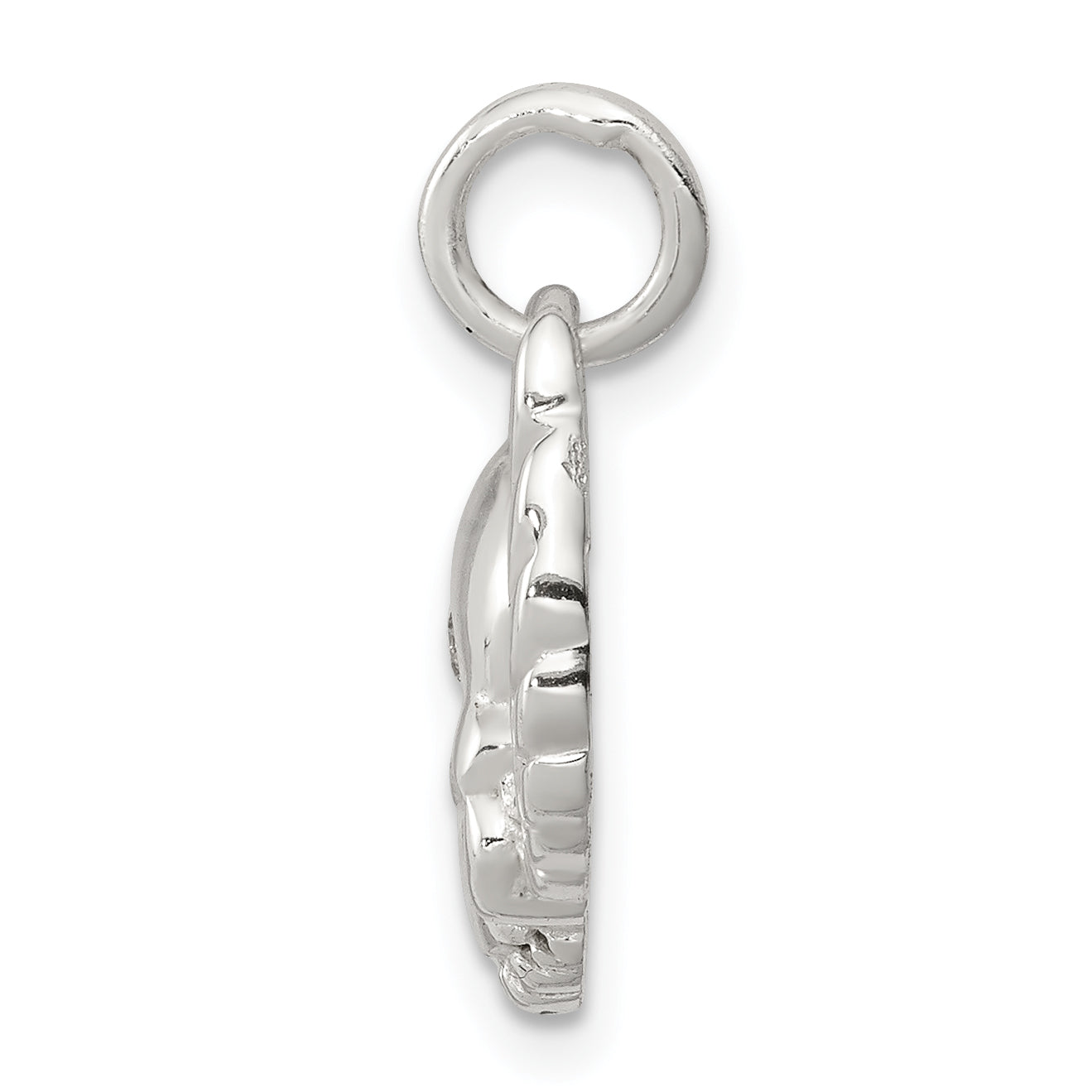 Men's Sterling Silver 925 Skull Wing Charm with Clear CZ Secondary image