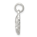 Men's Sterling Silver 925 Skull Wing Charm with Clear CZ