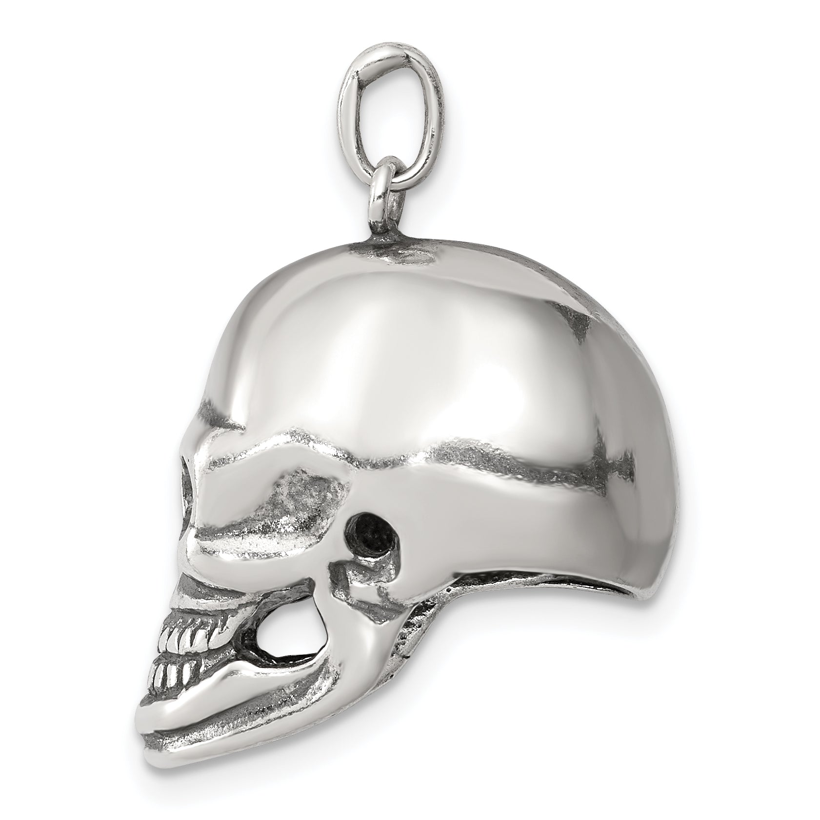 Sophia Jewelers Men's 925 Sterling Silver Antiqued Skull Pendant Secondary image