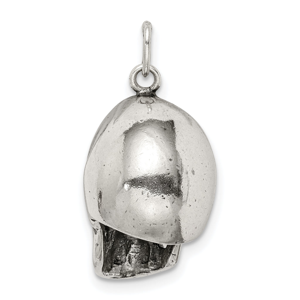 Sophia Jewelers Men's 925 Sterling Silver Antiqued Skull Pendant