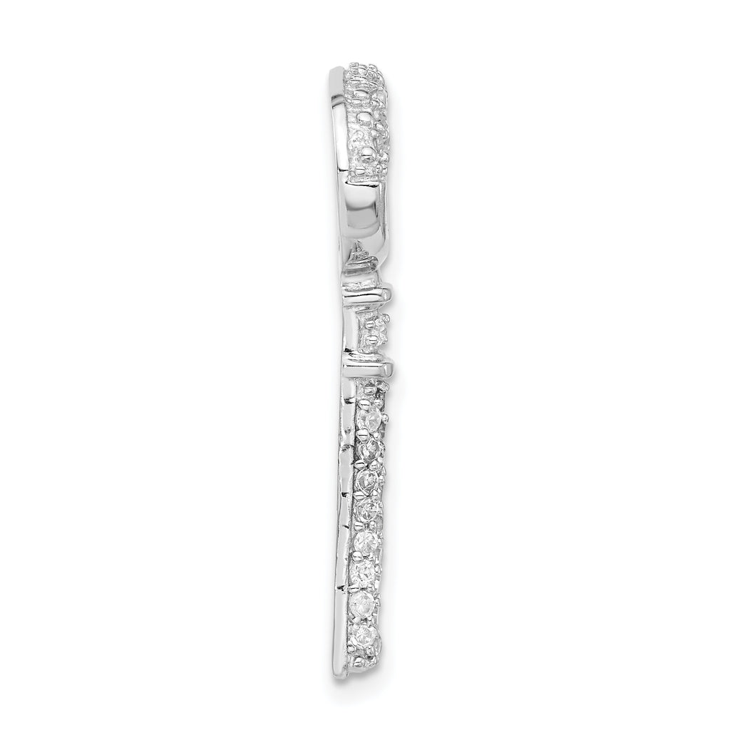 CZ Key Pendant in Sterling Silver