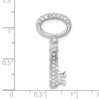 CZ Key Pendant in Sterling Silver