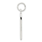 Sterling Silver 925 Polished CZ Rectangle Charm with Anti-Tarnish Finish