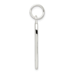 Sterling Silver 925 Polished CZ Rectangle Charm with Anti-Tarnish Finish