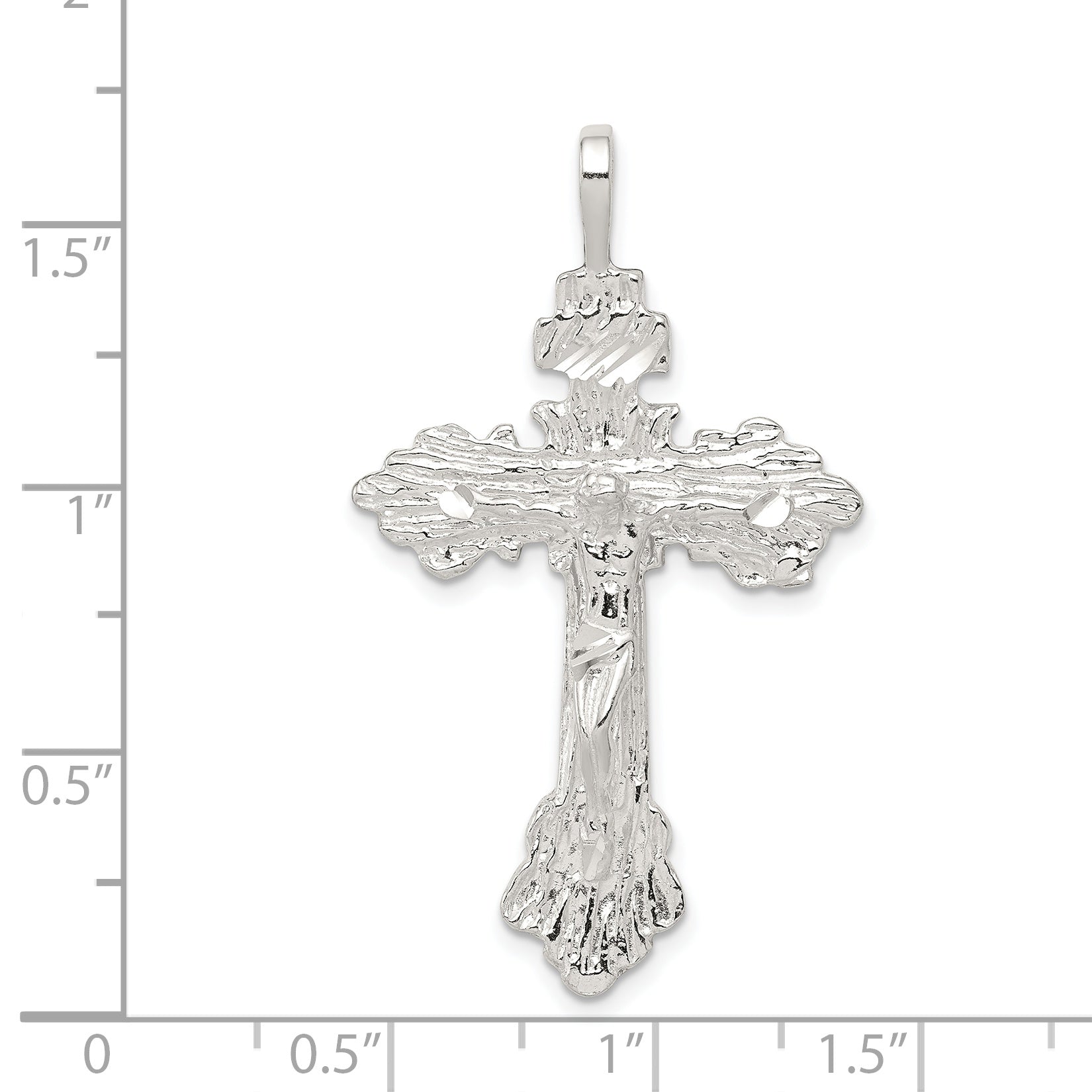 Sophia Jewelers Sterling Silver 925 Crucifix Pendant with Polished Anti-Tarnish Finish