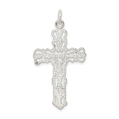 Sterling Silver 925 Polished Crucifix Pendant with Anti-Tarnish Finish