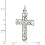 Sterling Silver 925 Polished Crucifix Pendant with Anti-Tarnish Finish