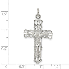 Sterling Silver 925 Polished Crucifix Pendant with Anti-Tarnish Finish