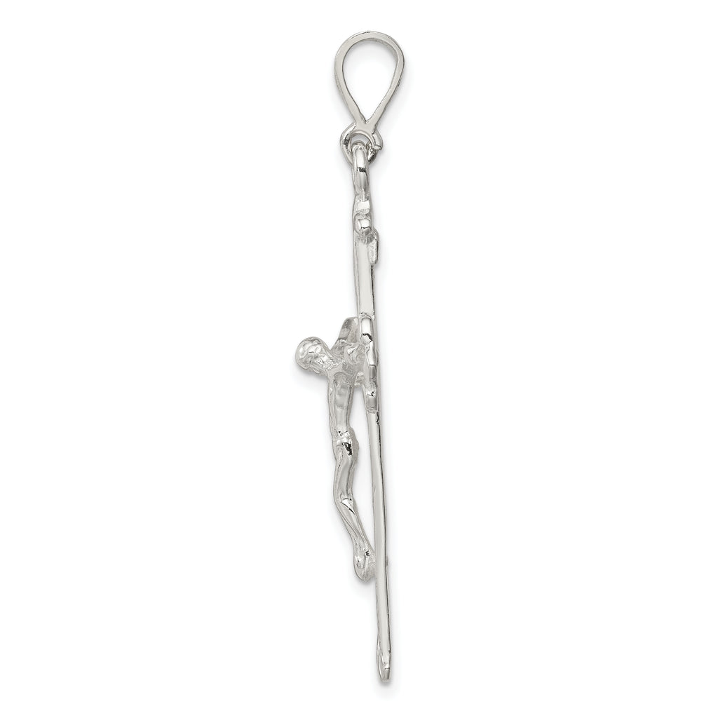 Sterling Silver 925 Crucifix Pendant with Polished Anti-Tarnish Finish