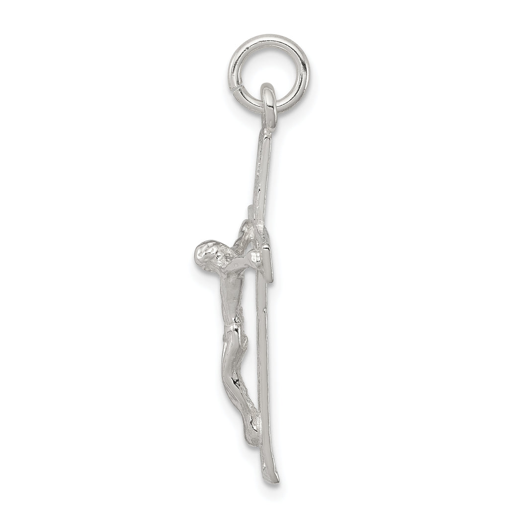 Sterling Silver 925 Crucifix Pendant with Polished Anti-Tarnish Finish