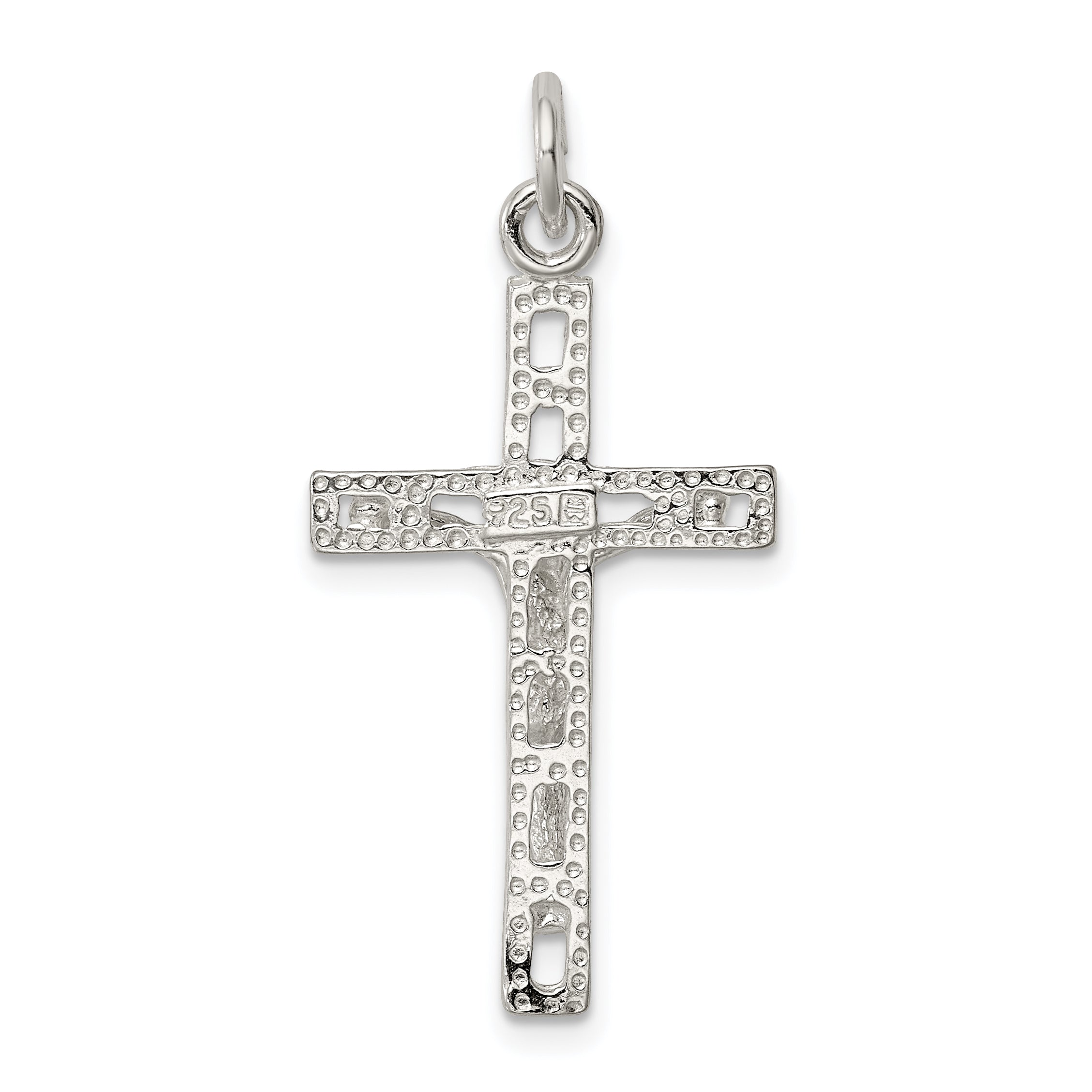 Sterling Silver 925 Crucifix Pendant with Polished Anti-Tarnish Finish