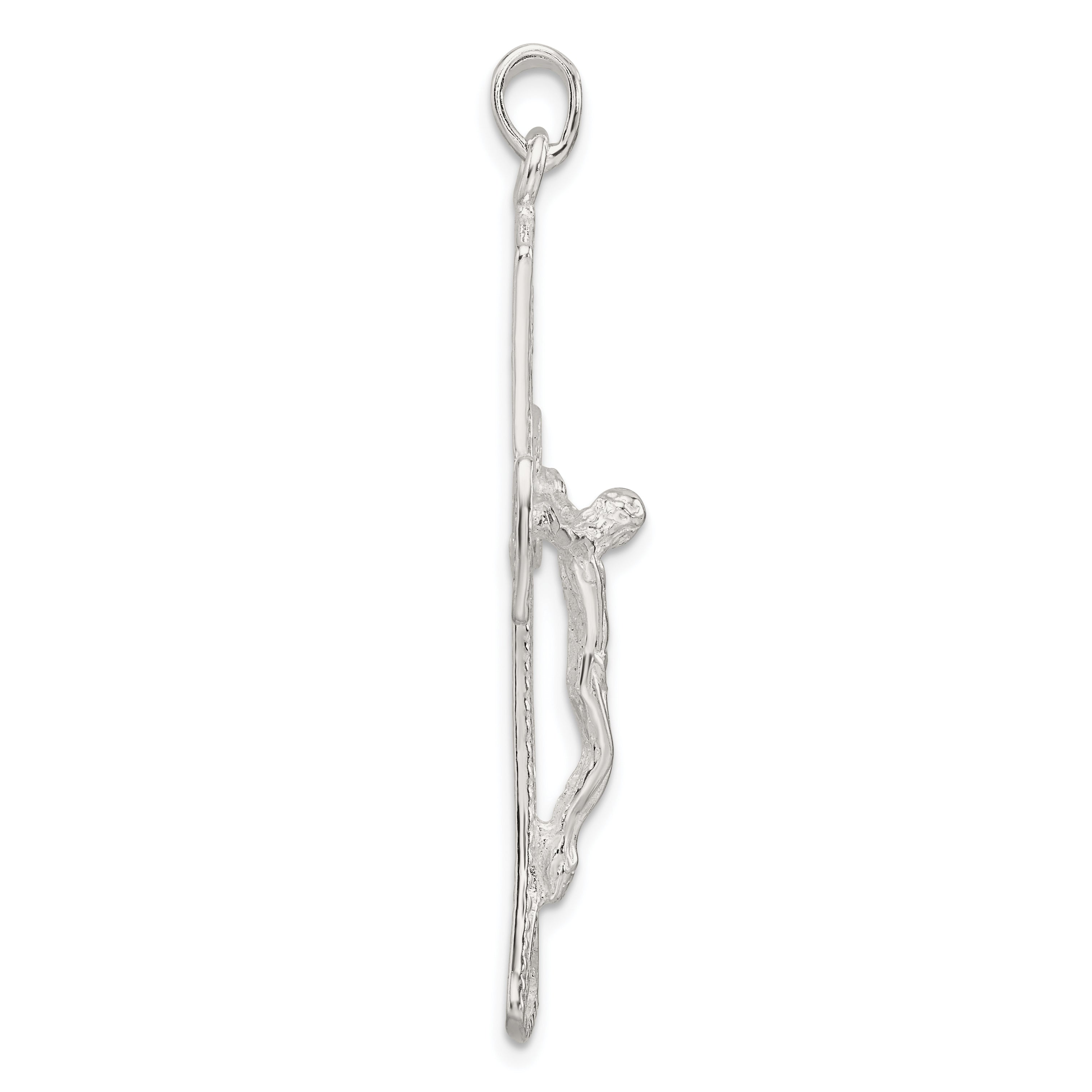 Sophia Jewelers Sterling Silver Polished Crucifix Pendant with Anti-Tarnish Finish