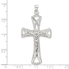 Sophia Jewelers Sterling Silver Polished Crucifix Pendant with Anti-Tarnish Finish