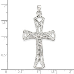 Sophia Jewelers Sterling Silver Polished Crucifix Pendant with Anti-Tarnish Finish