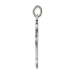Sterling Silver 925 Budded Cross Pendant with Polished Antique Finish