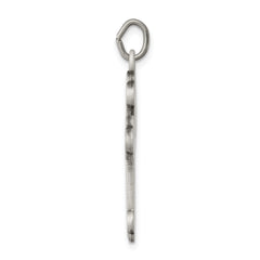 Sterling Silver 925 Budded Cross Pendant with Polished Antique Finish