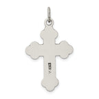 Sterling Silver 925 Budded Cross Pendant with Polished Antique Finish