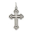 Sterling Silver Antiqued Budded Cross Pendant
