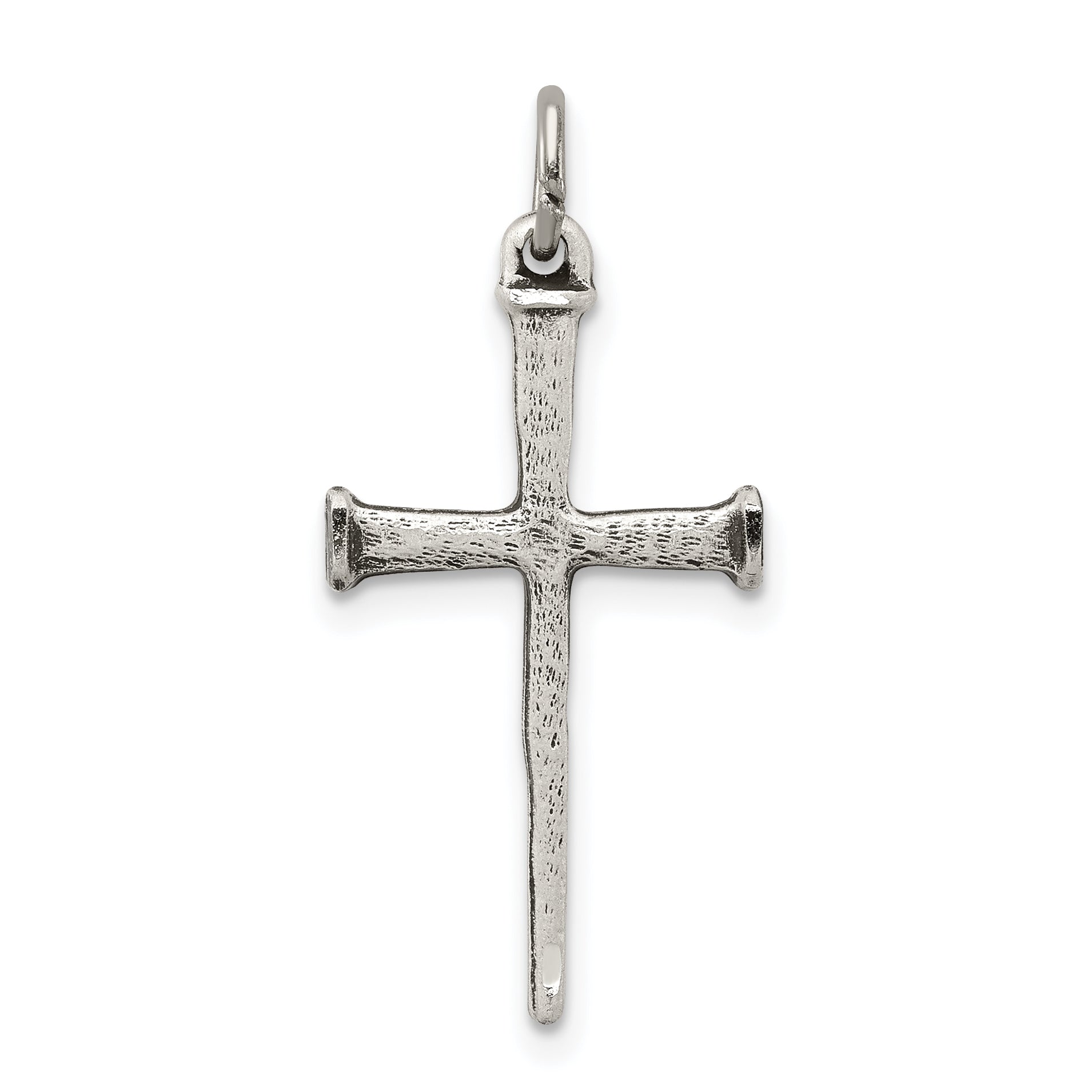 Sterling Silver Antiqued Nail Cross Pendant Main image
