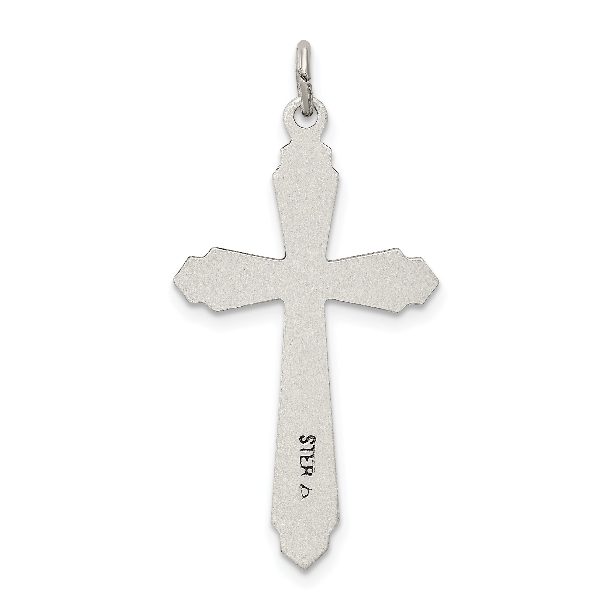 Sterling Silver 925 Cross Pendant with Polished Satin Finish