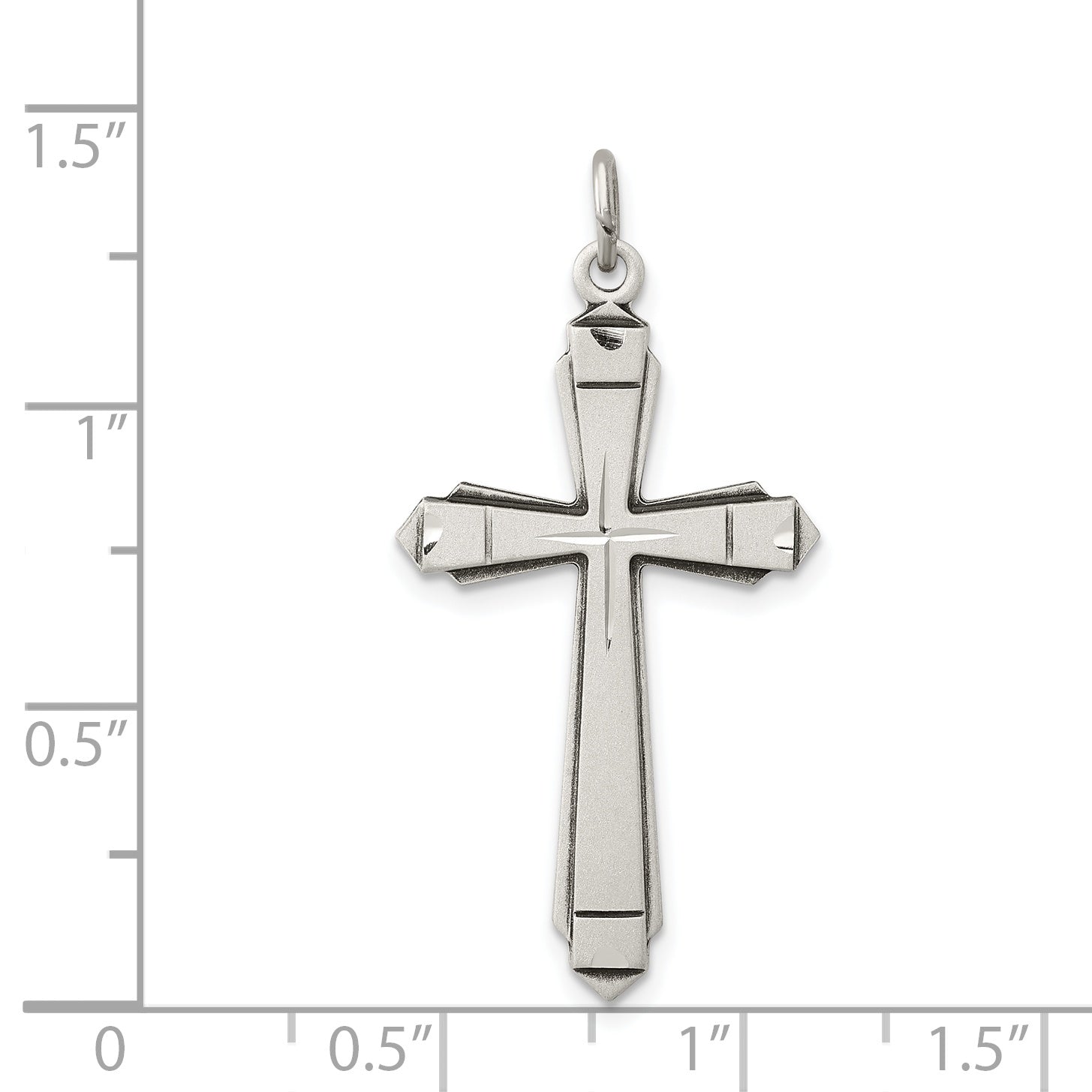 Sterling Silver 925 Cross Pendant with Polished Satin Finish