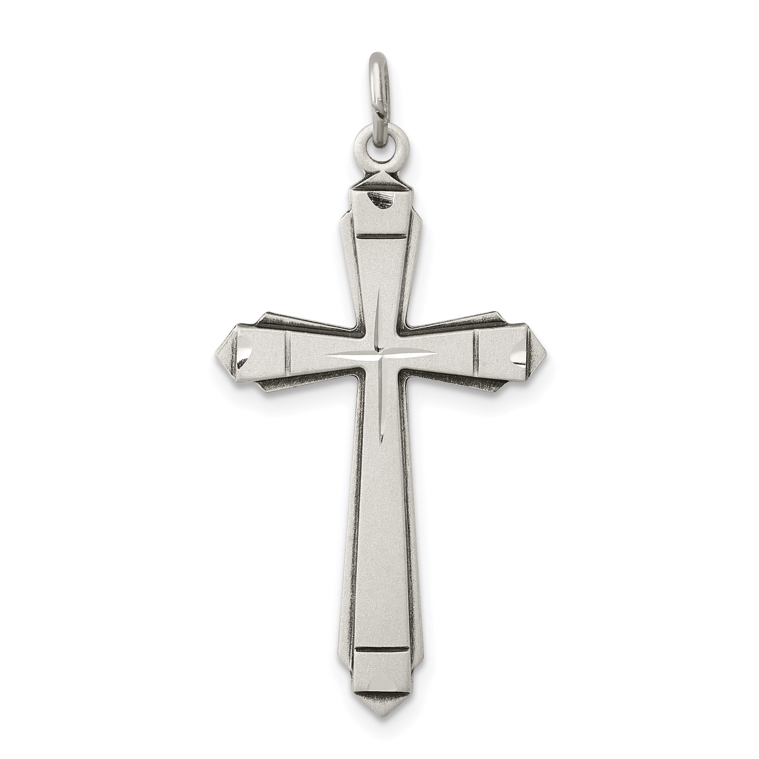Sterling Silver Satin Cross Pendant Main image