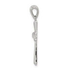 Sterling Silver 925 CZ Cross Pendant with Rhodium Polished Finish