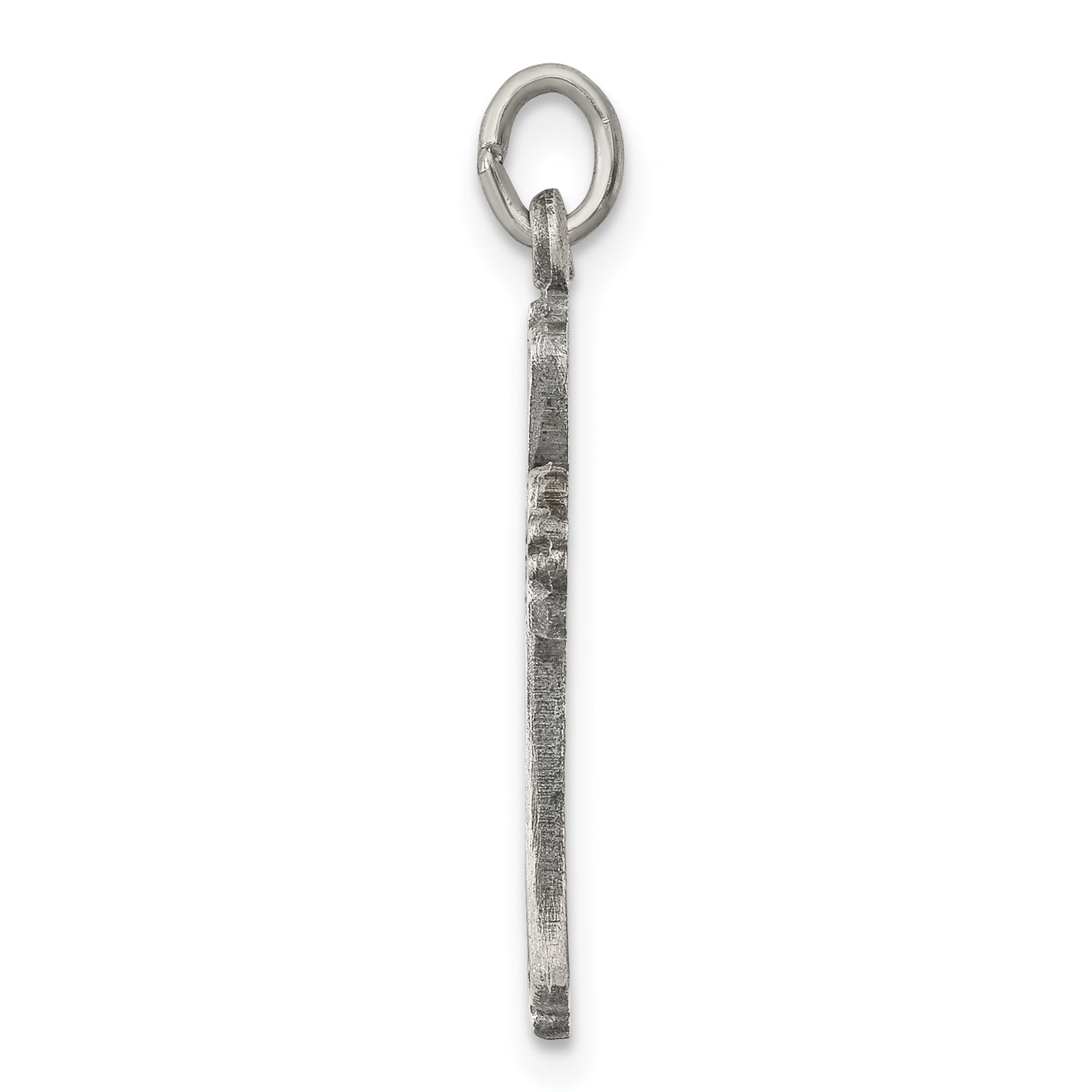 Sterling Silver 925 Cross Charm with Polished Antiqued Finish Secondary image