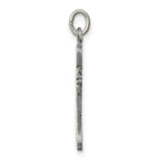 Sterling Silver 925 Cross Charm with Polished Antiqued Finish