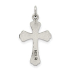 Sterling Silver 925 Cross Charm with Polished Antiqued Finish