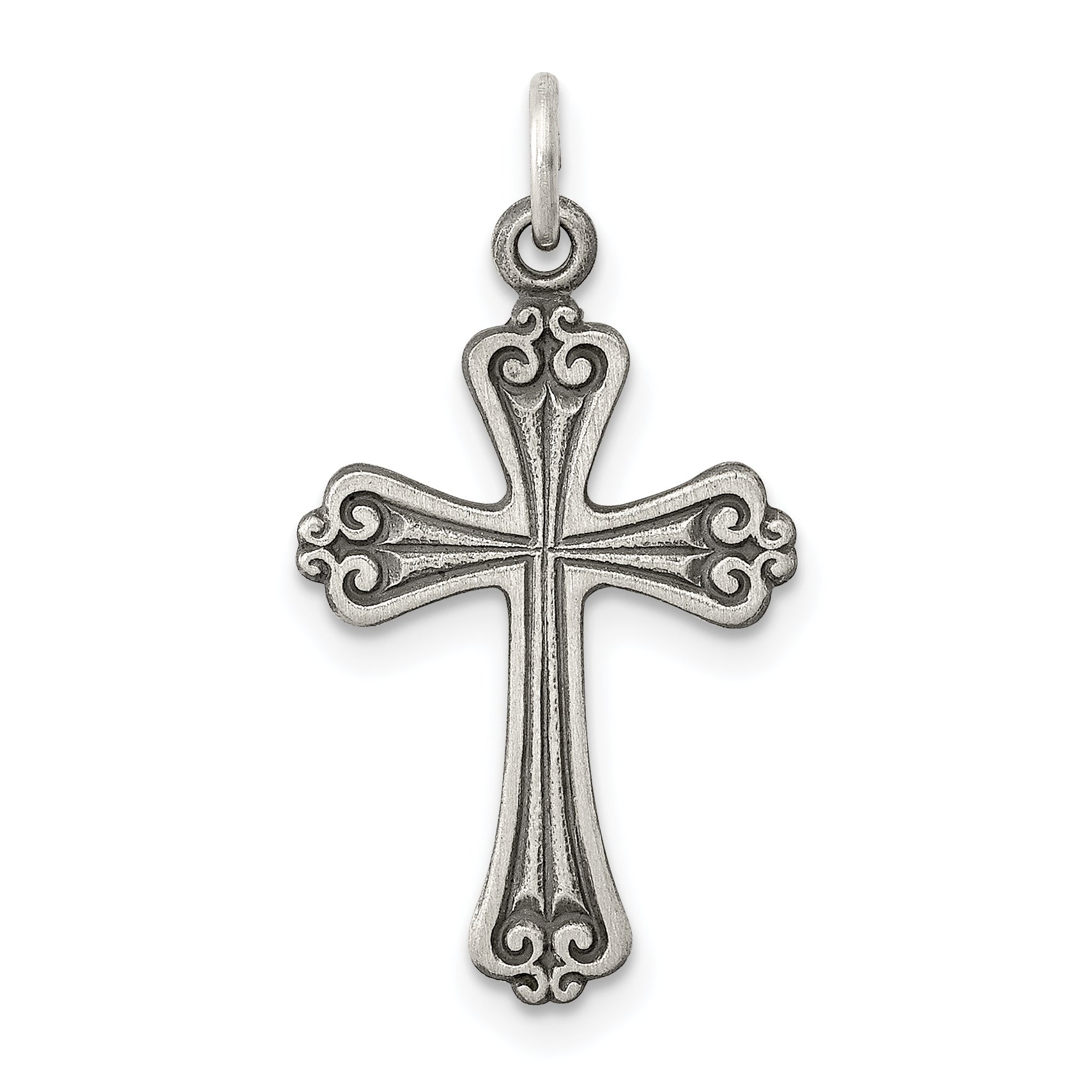 Sterling Silver Antiqued Cross Charm Main image
