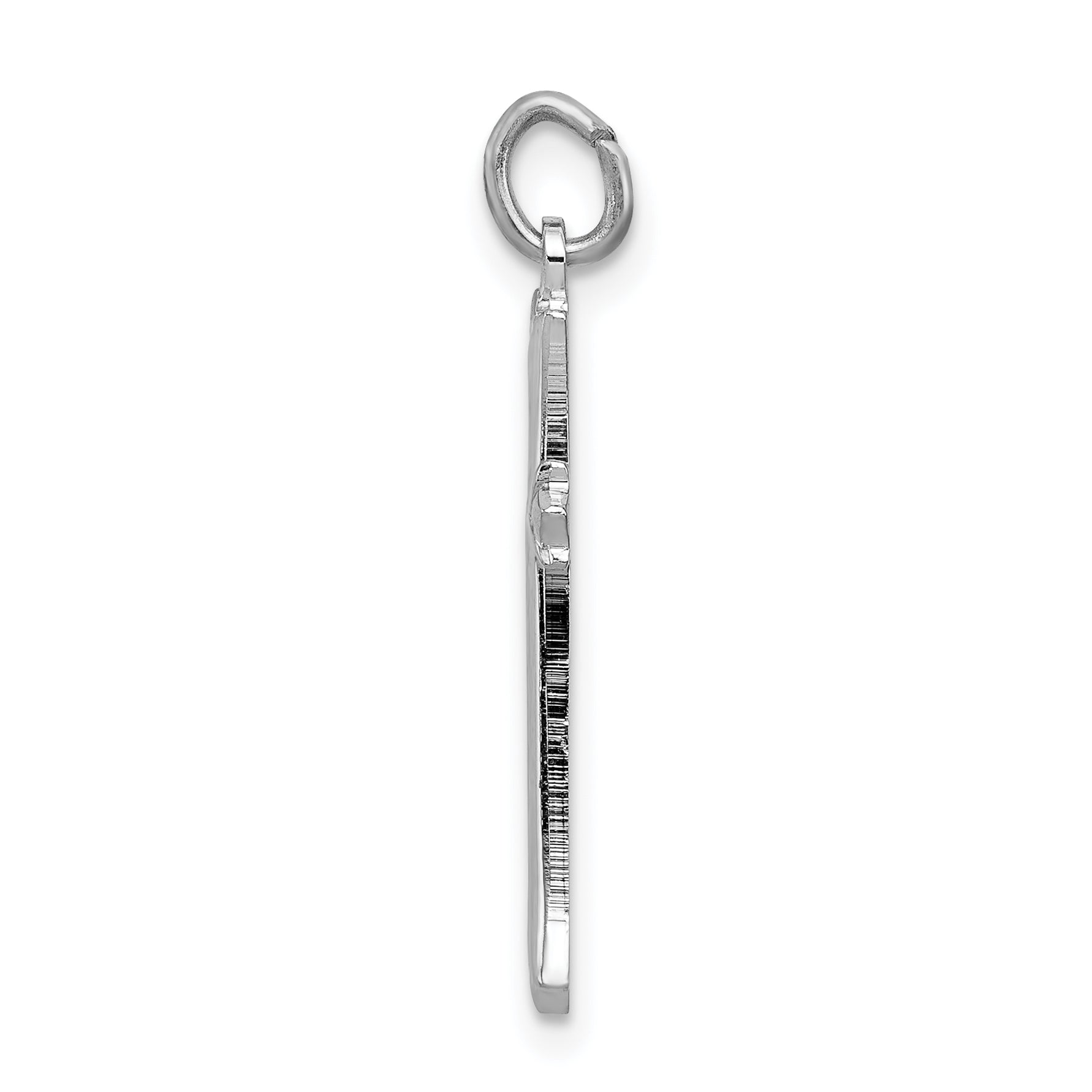 Sterling Silver 925 Rhodium-Plated Fleur De Lis Cross Charm Polished Elegance