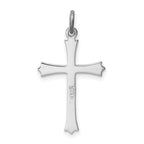 Sterling Silver 925 Rhodium-Plated Fleur De Lis Cross Charm Polished Elegance