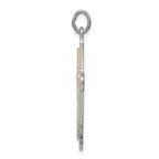 Sterling Silver Two-Tone Cross Pendant with Polished Rhodium & Gold Finish