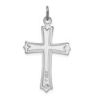 Sterling Silver Two-Tone Cross Pendant with Polished Rhodium & Gold Finish