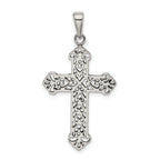 Sophia Jewelers Antique Sterling Silver Fleur de Lis Cross Pendant