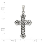 Sophia Jewelers Antique Sterling Silver Fleur de Lis Cross Pendant