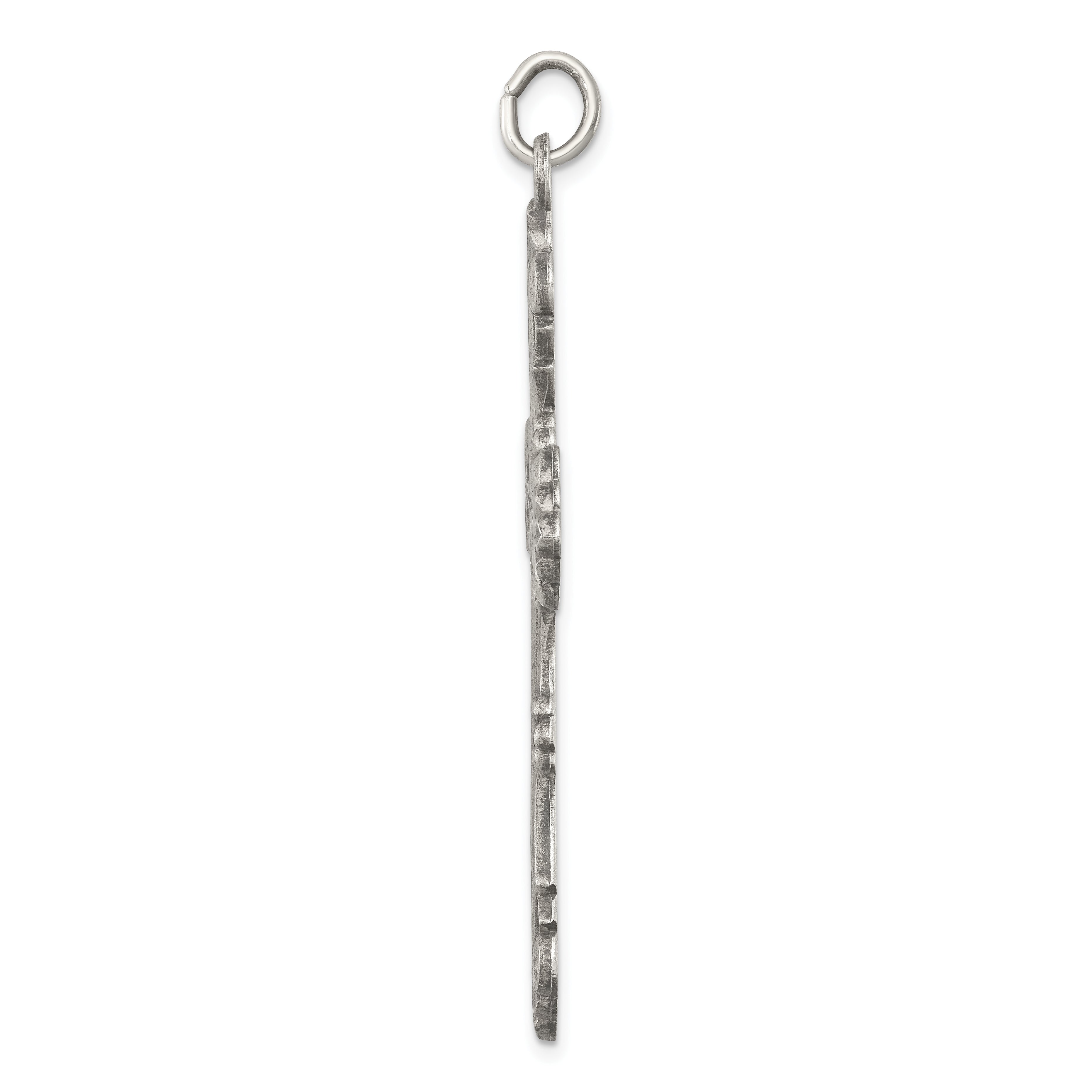 Sterling Silver 925 Antiqued Cross Pendant with Polished Finish Elegant Design