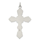 Sterling Silver 925 Antiqued Cross Pendant with Polished Finish Elegant Design
